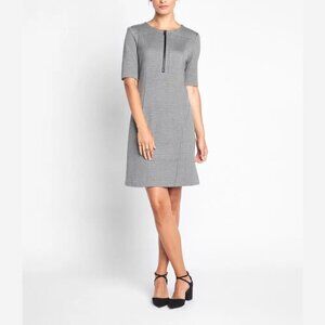 OF MERCER Short Sleeve Front-Zip Knit Shift Dress 14W